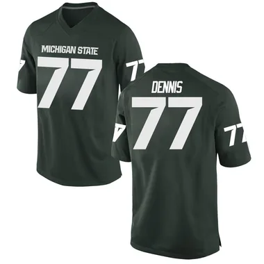 Men's Game Andrew Dennis Michigan State Spartans Football College Jersey - Green