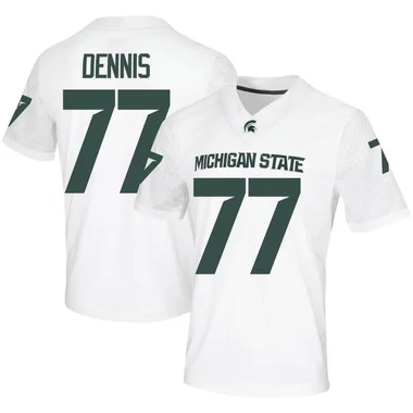 Men's Game Andrew Dennis Michigan State Spartans Football Jersey - White