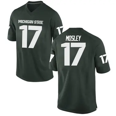 Men's Game Tre Mosley Michigan State Spartans Football College Jersey - Green