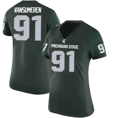 Women's Game Alex VanSumeren Michigan State Spartans Football College Jersey - Green