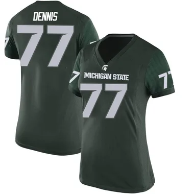Women's Game Andrew Dennis Michigan State Spartans Football College Jersey - Green
