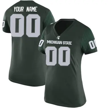 Women's Replica Custom Michigan State Spartans Football College Jersey - Green