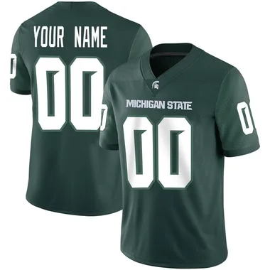Youth Game Custom Michigan State Spartans Football Jersey - Green